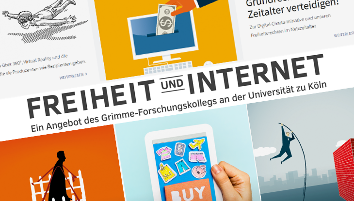 Screenshot der Website „Freiheit + Internet“